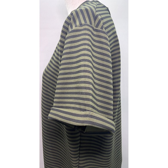 Poof New York Shirt Dress Womens 2XL Green‎ Black Striped Ladies Plus - Picture 5 of 8